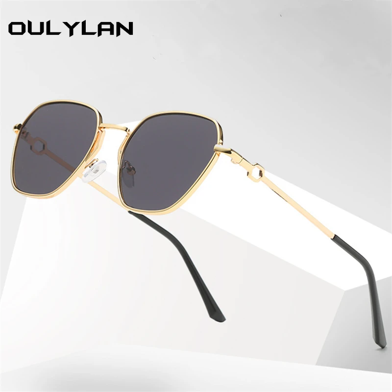 Солнцезащитные очки Oulylan многоугольные для мужчин и женщин винтажные маленькие