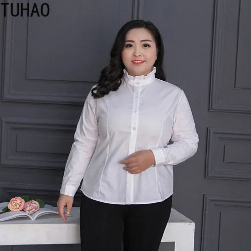 TUHAO, большие размеры, 3XL, 4XL, 5XL, 6XL, блузка, женские топы, официальные, офисные, для девушек, белая блузка, женская мода, большие размеры, женские рубашки, блузы