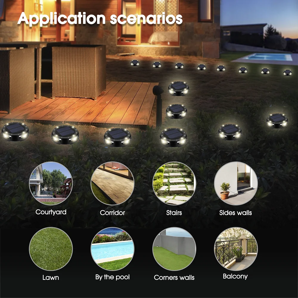 

Cazadora Solar Lawn Buried Lamp Waterproof Ground Lights In-Ground Disk Lamp For Landscape PathWay Floor Yard Deck Lighting