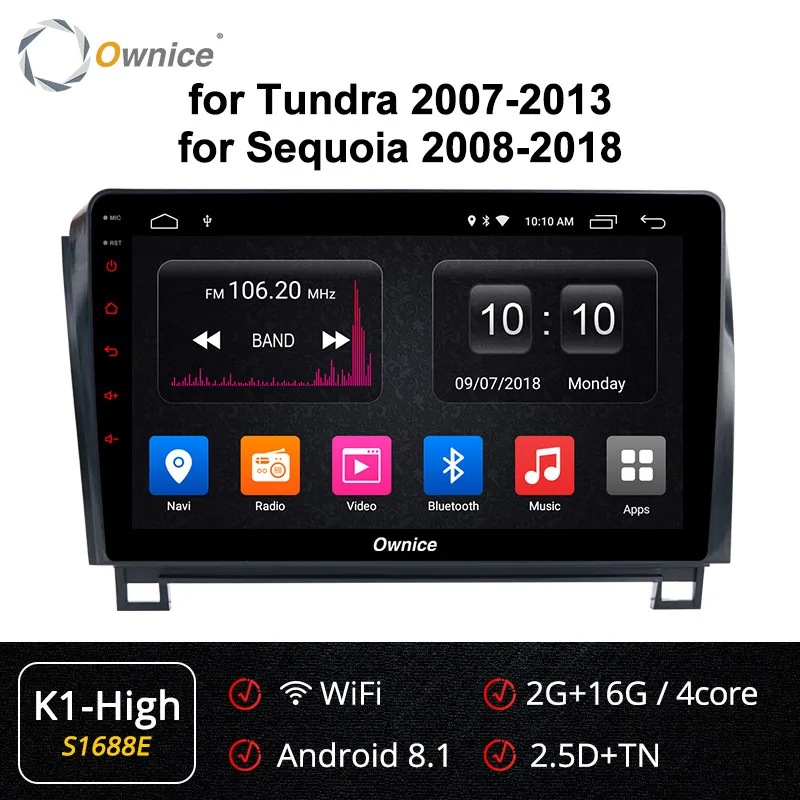 S1688 K1-High Ownice Android 9,0 8 ядерный автомобильный DVD gps k3 k5 k6 для Toyota Tundra 2007-2013 Sequoia 2008- радио 4G DSP 360 панорама оптическая - Цвет: S1688 K1-High
