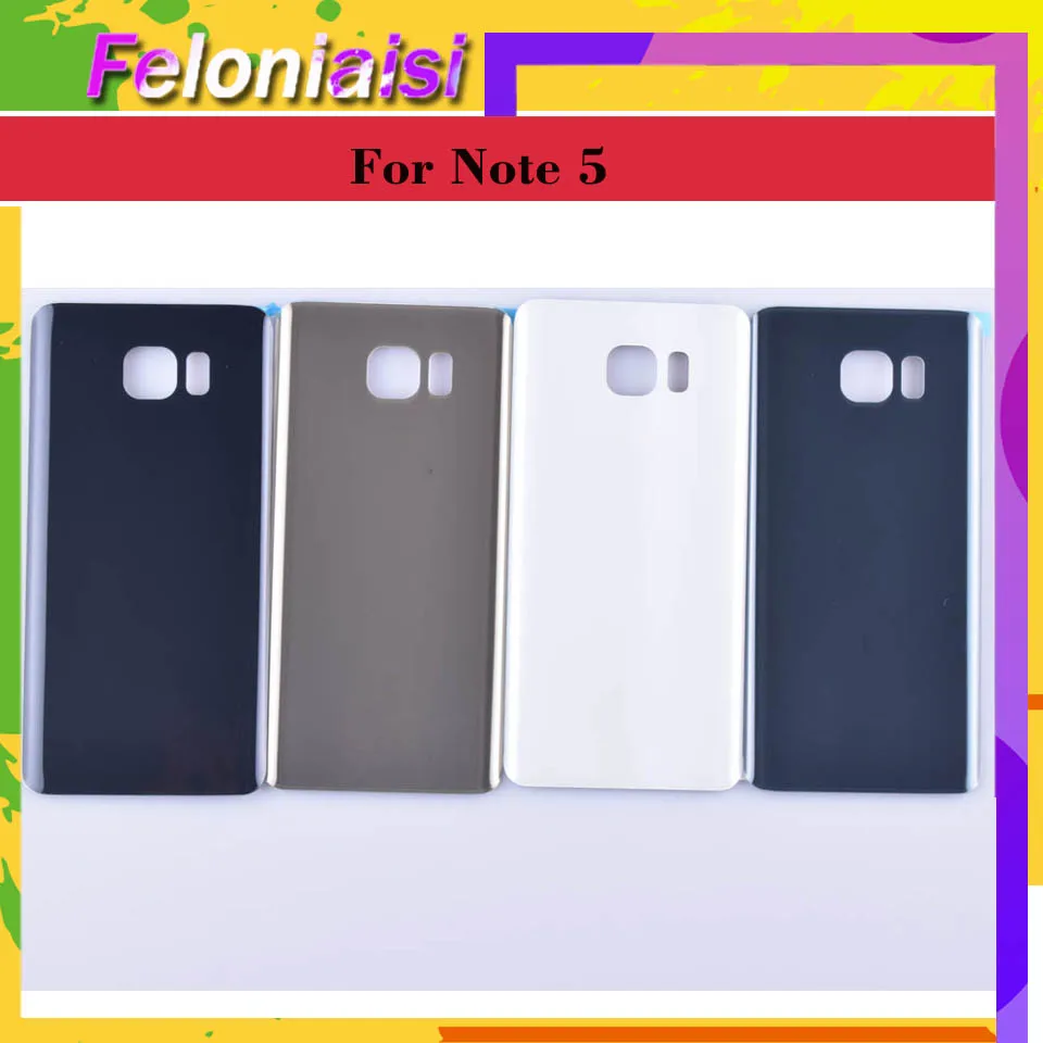 

10Pcs/lot For Samsung Galaxy Note5 Note 5 N920 N920F Housing Battery Door Rear Back Glass Cover Case Chassis Shell