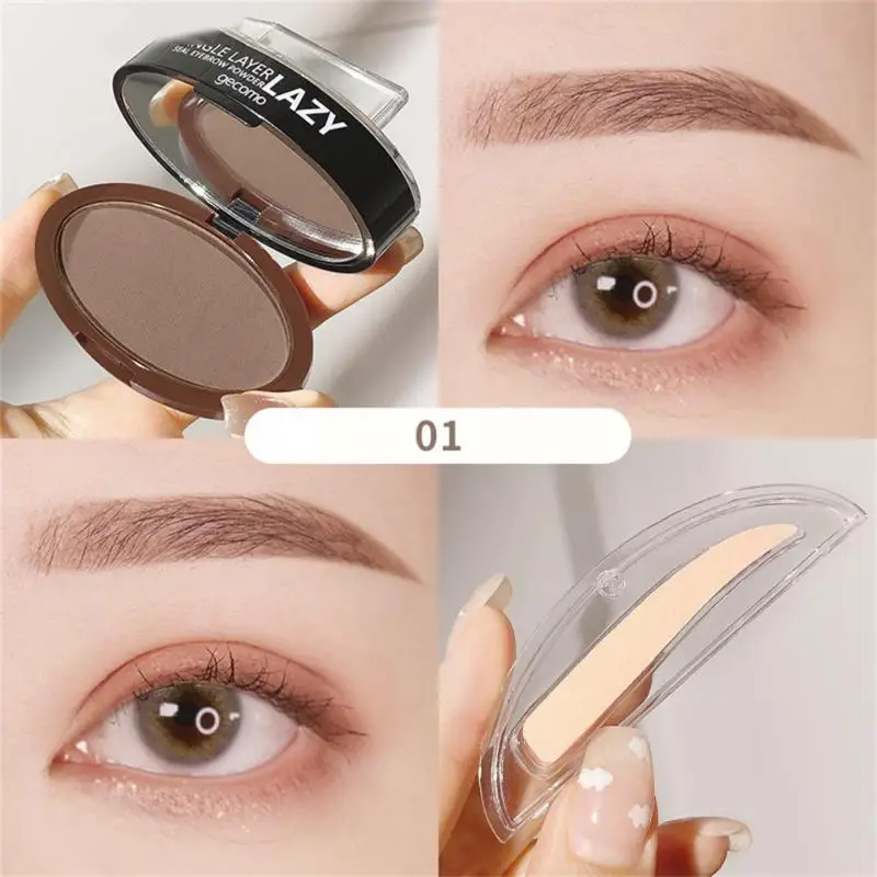 One Step Eyebrow Stamp Shaping Kit Double Or Single Layer Lazy Seal Eye Brow Powder Waterproof Sweat-proof Lasting Make Up | Красота и