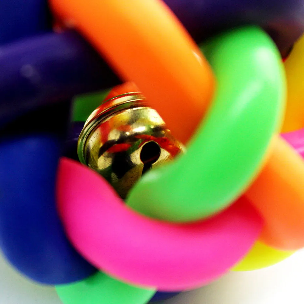 

Colorful Ball With Bell Pet Dog Products Toy Poodle Pet Toy Funny cat and dog toy ball with bells inside accessories