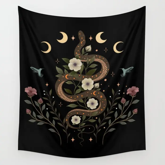 

Serpent Spell Tapestry Dorm Room Decor Wall Hanging Aesthetic Room Large Tapestry Psychedelic Wall Decoration