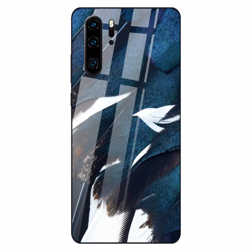 Чехол из закаленного стекла для huawei P30 P20 Lite mate 20 Lite перо черный чехол s для huawei Honor 9 10 Lite 8X MAX P Smart Z Nova 3