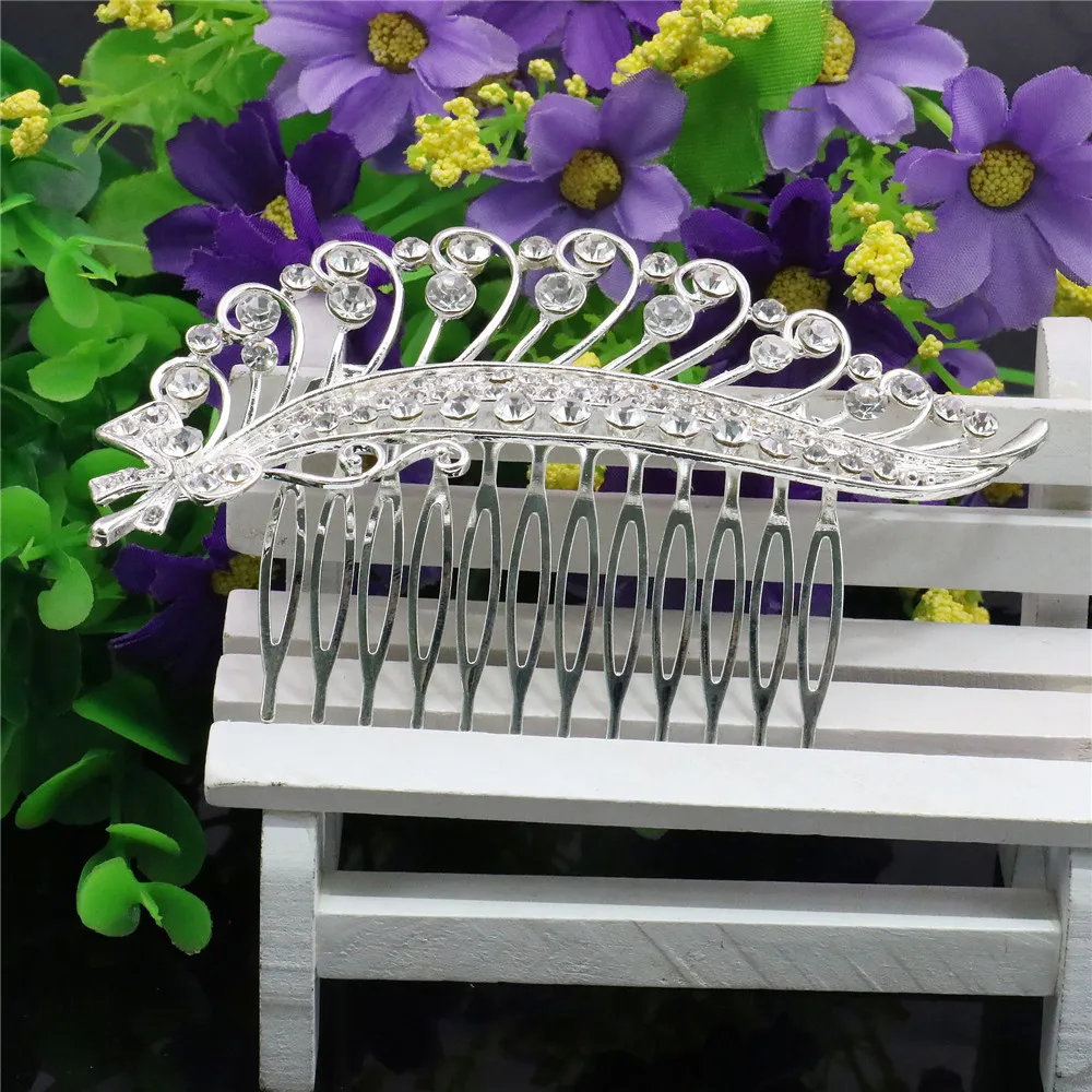 Свадебные свадебные заколки для волос с бантом и искусственными листьями