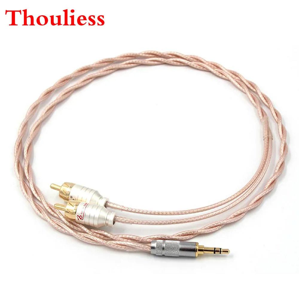 Thouliess HIFI 3.5mm Stereo to 2 RCA Cable Audio Cable TV Box Speaker Wire Subwoofer Soundbar Amplifiers DVD