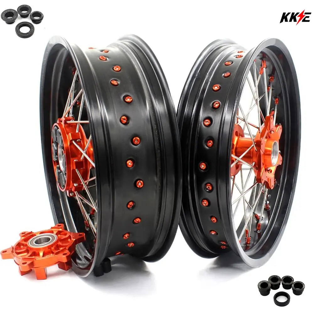 Колесные диски KKE 3 5/4 25 Cush Drive Supermoto для 690 ENDURO R 2008 2019 SMC 2007 2011 оранжевая ступица