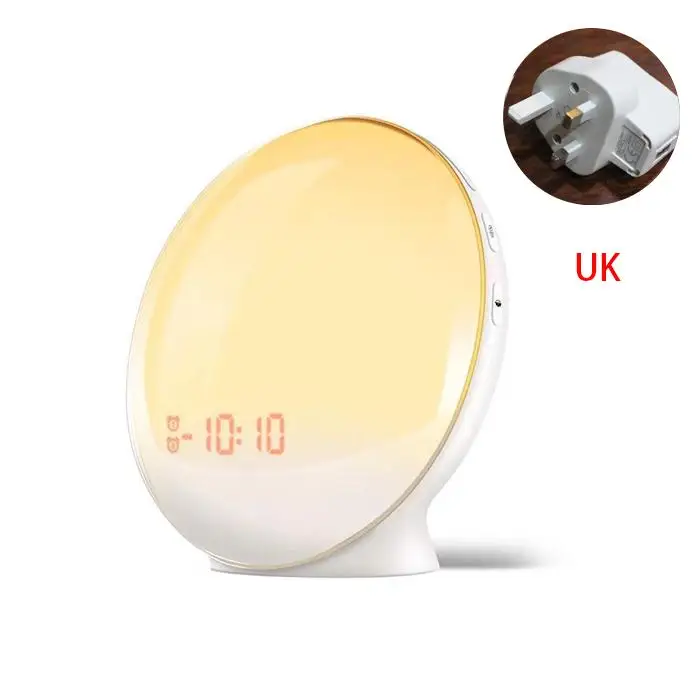 UK standard Mr Новые красочные часы-будильник с восходом солнца умный светильник для пробуждения Alexa приложение Google Home Голосовое управление Wi-Fi Умный дом долговечный - Комплект: UK standard