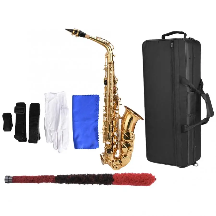 Набор для саксофона Tenor Sax Brass E Flat Alto чехол переноски белые перчатки чистящая