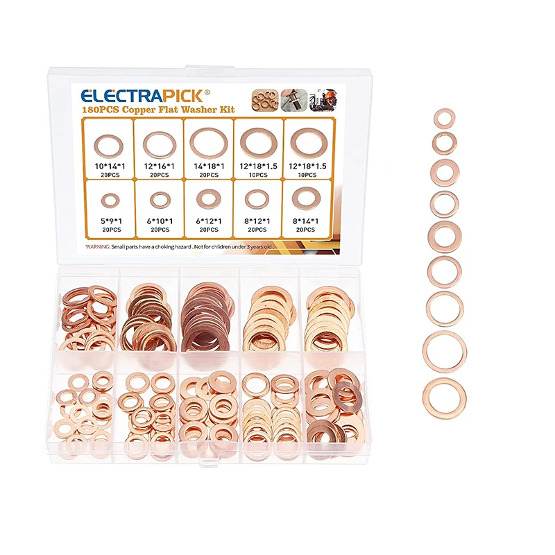 Электрическая шайба 280/180 шт. твердая медная регулируемая плоское кольцо для