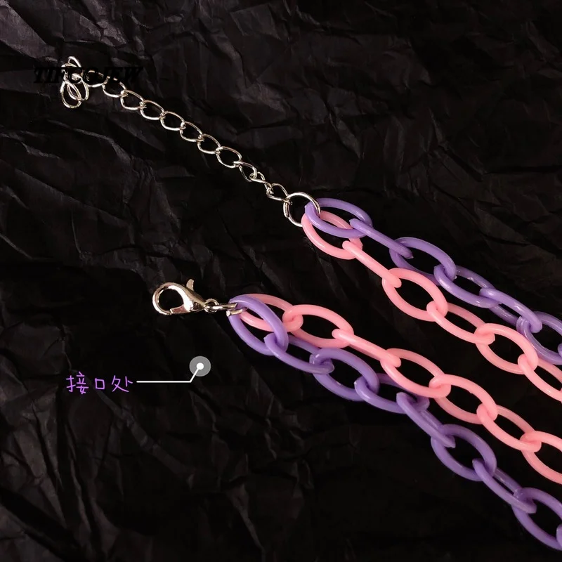 

Korean Rainbow Cloud Shape Necklace Acrylic Chain Ins Celebrity Elegant Dancing Personality Necklace