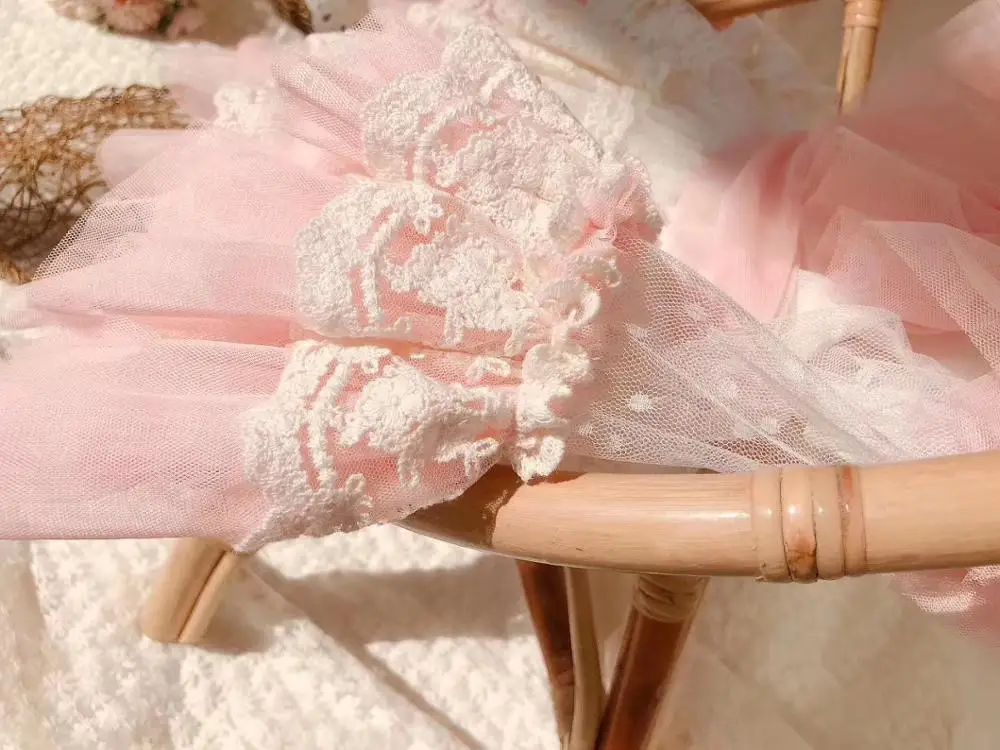 Весенне-летнее пасхальное Розовое Кружевное Сетчатое платье для маленьких