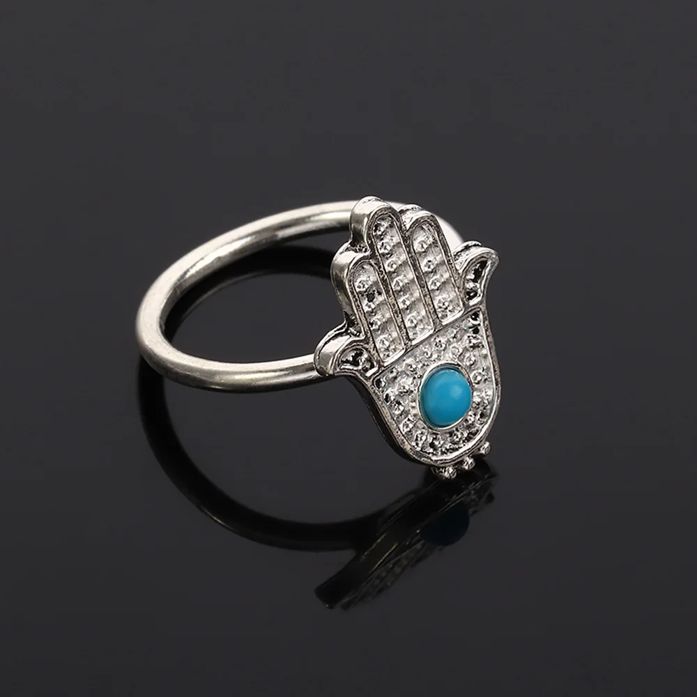 Преувеличенное Ретро женское защитное кольцо рука Фатимы Хамса от дурного глаза