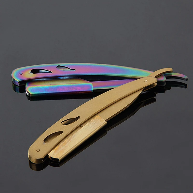 1 комплект Цветные Титановые мужские прямые бритвы складной нож для бритья