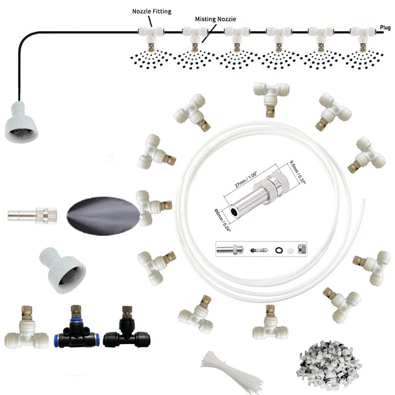 

6M-18M Garden sprayer Water Tap Pressure 4-5bar Patio Outdoor Misting Cooling System Garden Watering Kits