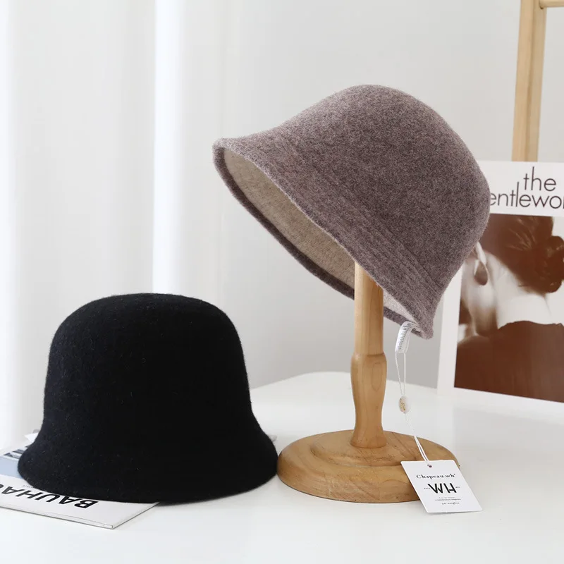 

Ms 2022 Australian Wool Basic Short Eaves Fisherman Hat Winter Wind Of Literature And Art Fashion Leisure Joker Hat Small Basin