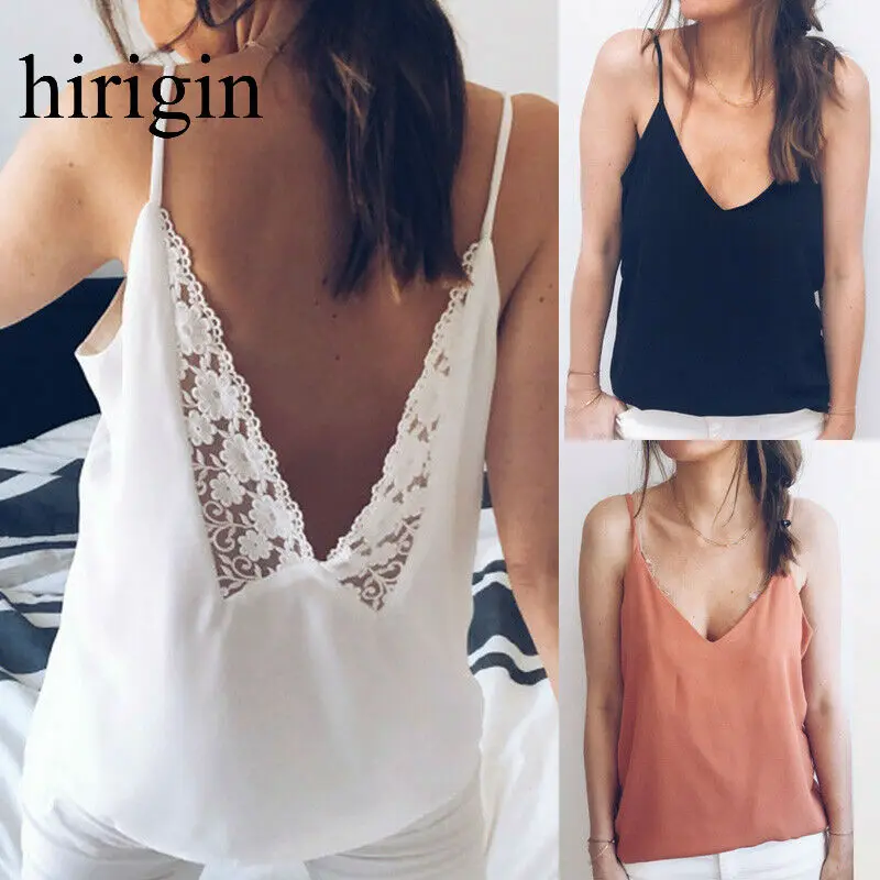 Майка женская с V образным вырезом пикантный однотонный топ без рукавов на