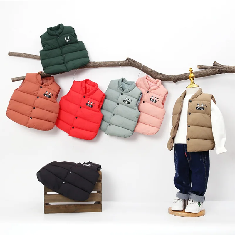 Autumn Winter Girls Casual Vest Jacket Children Outerwear Coats for Infant Baby Down Sleeveless Kids Warm | Детская одежда и обувь