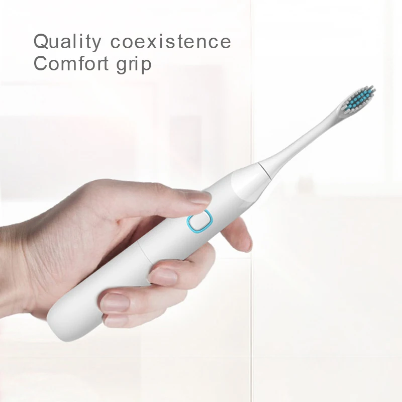 Мощная звуковая электрическая зубная щетка водонепроницаемая с 3 сменными