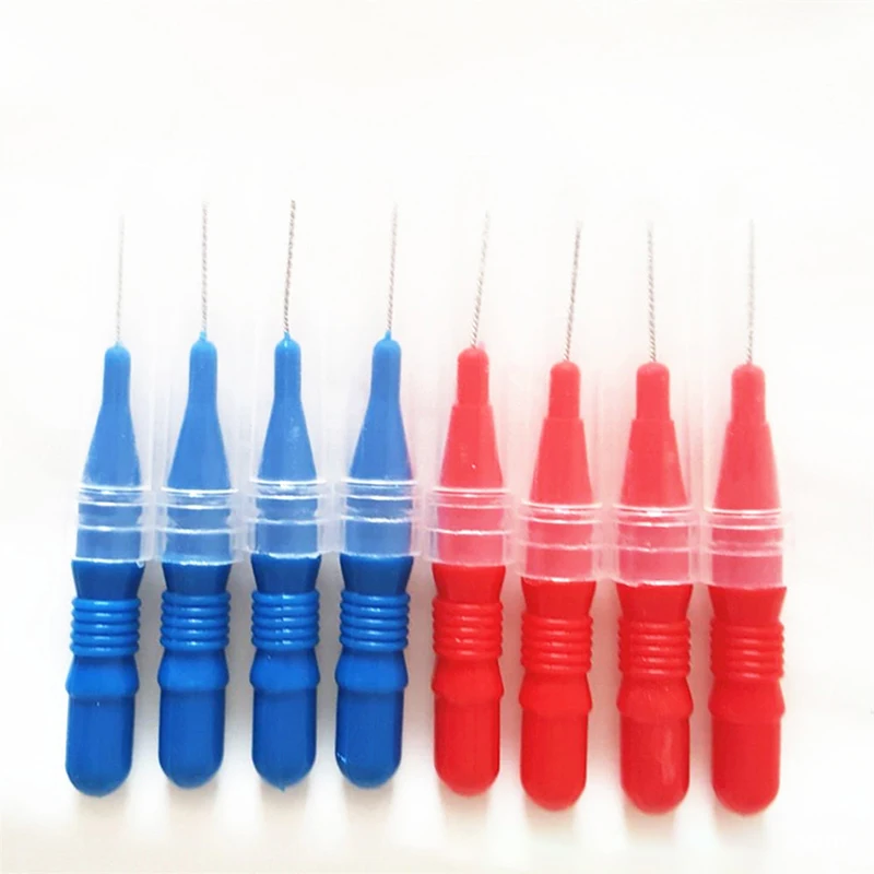 

10Mini Teeth Cleaning Floss Steel Nylon Interdental Care Tooth Handle Brush Dental Random Plastic Toothpick To U2T7