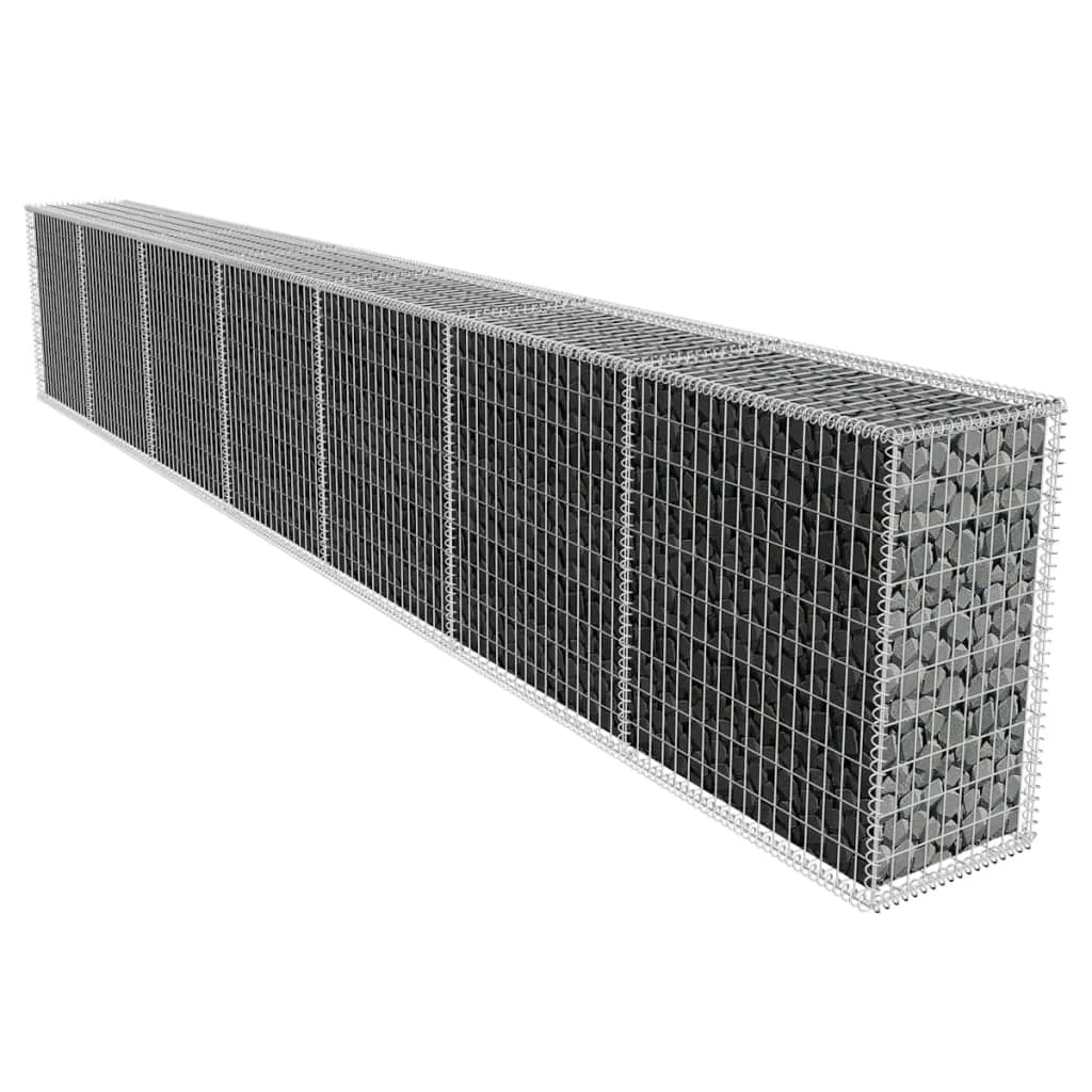 

Gabion Wall with Cover Galvanised Steel 19.7'x1.6'x3.3'