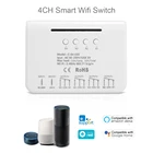 4CH Ewelink Интеллектуальный переключатель Wi-Fi реле RF ПДУ DIY Беспроводной Умный дом модуль голосового Управление с Alexa Google Home