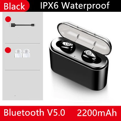X8S TWS Bluetooth V5.0 наушники Беспроводная гарнитура IPX6 Водонепроницаемый аккумулятор 2200 мАч спортивный музыкальный специальный подарок - Цвет: D