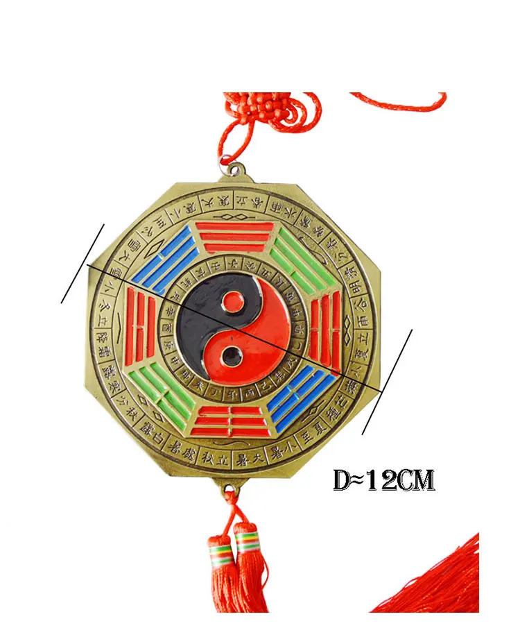 Счастливая китайского зодиака узел Feng Shui тайцзи Багуа фэншуй зеркало даосский талисман энергии декоративное украшение предмет интерьера 24 дроссель