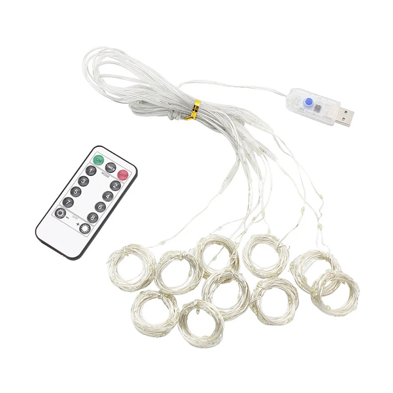

3M LED Curtain Garland Window USB String Light Fairy Festoon Remote Control New Year Bedroom Party LED Lamp Decorations indoor