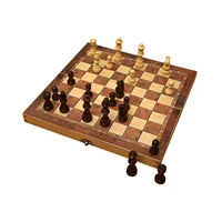 wooden chess set checkers puzzle game foldable chessboard and handcrafted chess pieces for child education toys 39cm39cm