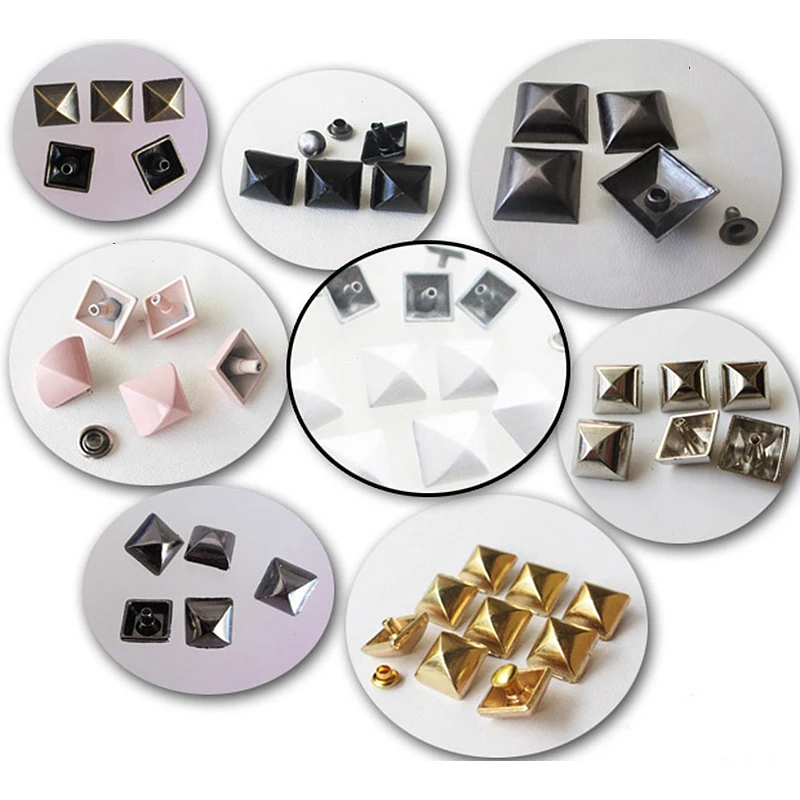 Цветные палатки с пирамидой Квадратные браслеты заклепками шпильки для кожаного