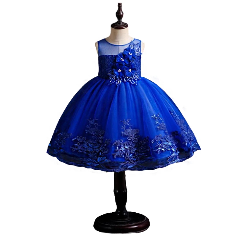 Платье принцессы с цветами для девочек летнее платье-пачка свадьбы дня рождения