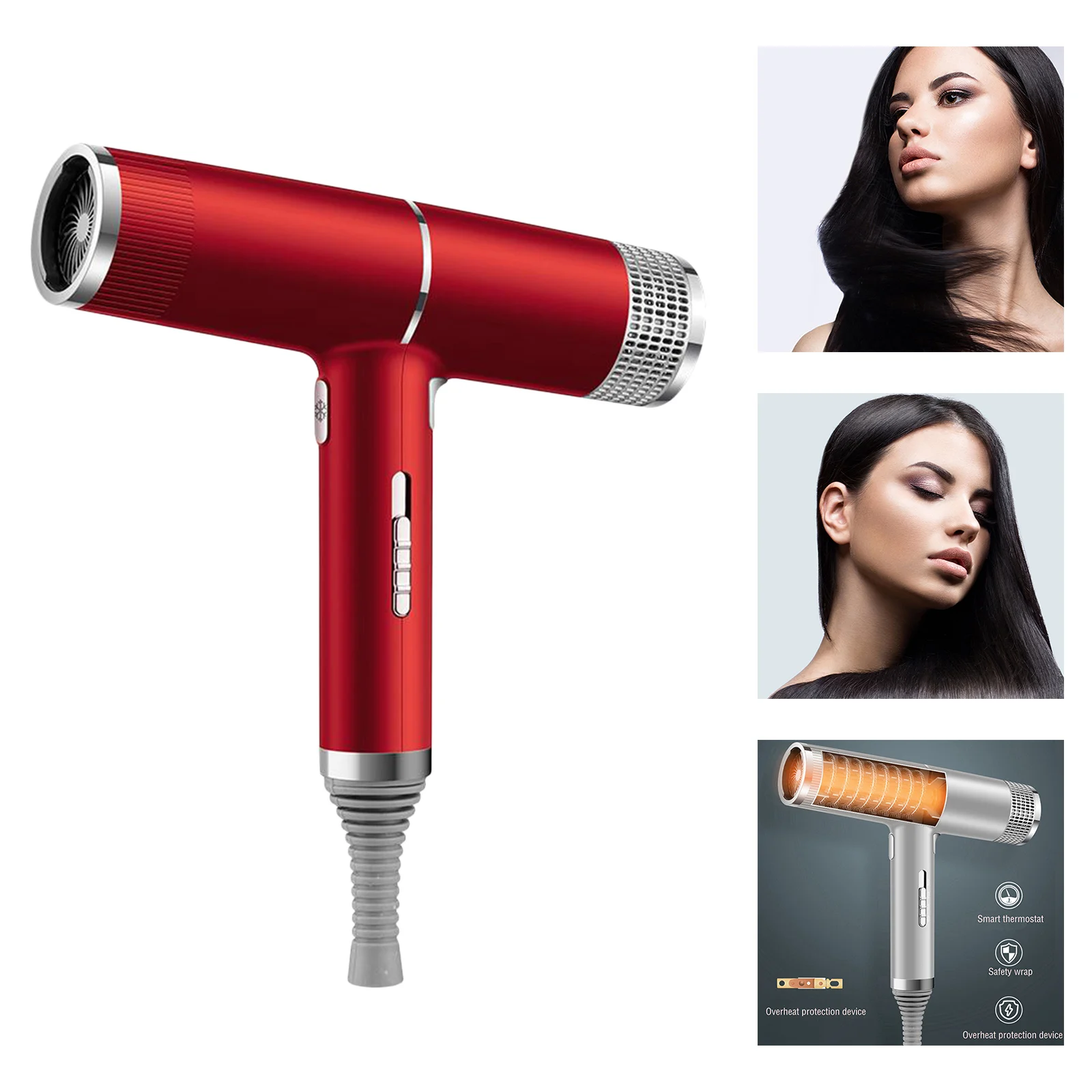 

Professional Ionic Hair Dryer Hair Blower with Concentrator Diffuser Ion Hair Dryer High Speed Professional Blow Dryer