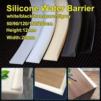 multi size color silicone bathroom water stopper barriers threshold water dam self adhesive kitchen bath shower barrier retainer