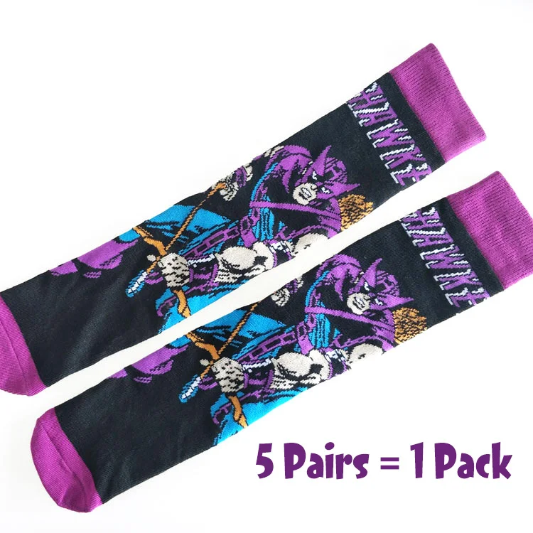 The Mighty Thor 5 Pairs/Pack Thor Men socks Marvel Comic Heros Anime pattern Ironman Captain America Hulk Hawkeye Man compression cotton Socks - Color: The Mighty Thor