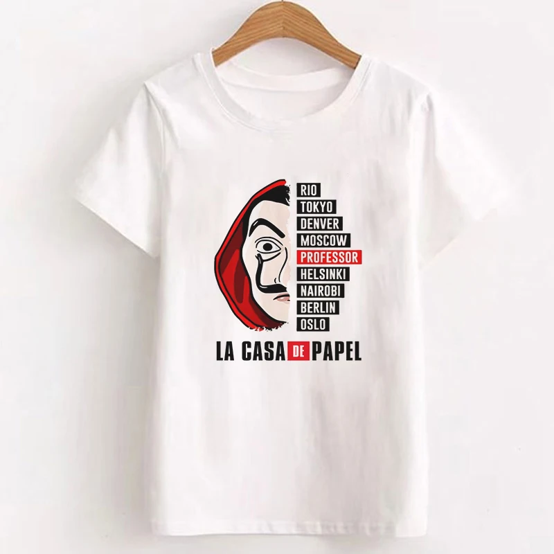 Money Heist The House Of paper, женская футболка, женская футболка с принтом BELLA CIAO, модная повседневная Летняя женская футболка - Цвет: 3037