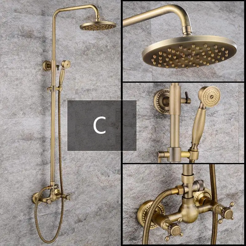 Набор античных латунных смесителей для душа поворотная насадка ванны и 8 дюймов