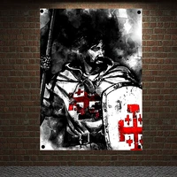vintage crusaders posters knightstemplar banners flag wall art home decoration wall hanging ornaments mural hd wallpapers r4