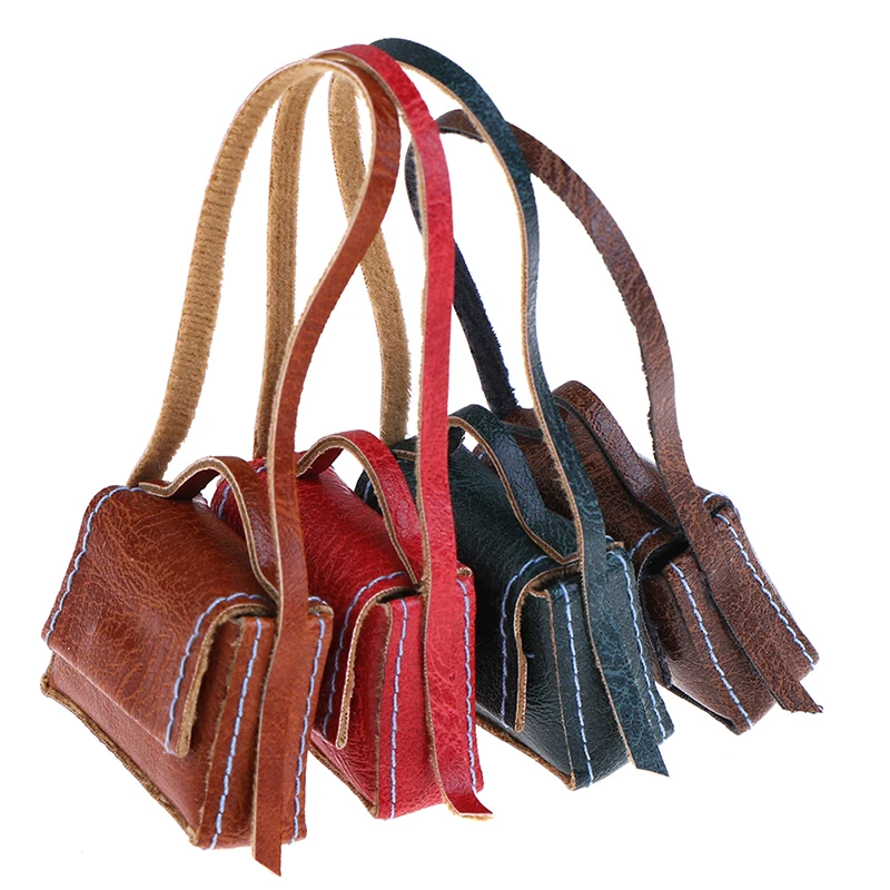 

Hot Sale 1:6 Dollhouse Miniature Leather Handbag Purse Lady's Shoulder Bag Fashion Doll's Accessory Dolls Accessories