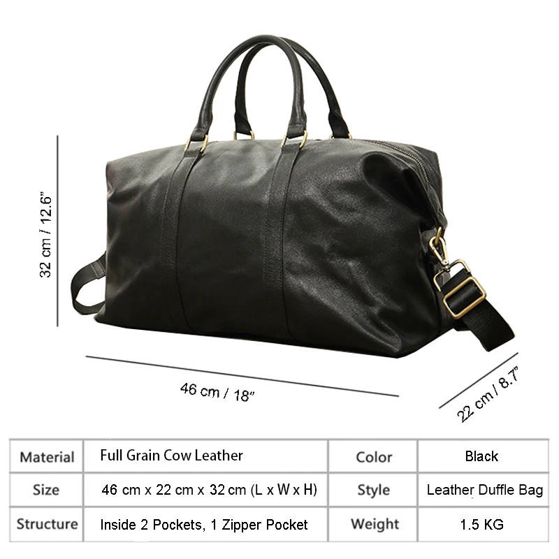 Мужская Дорожная сумка из натуральной кожи спортивный чемодан для путешествий