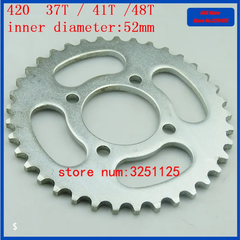 

420 37T 41T 48T Tooth rear Sprocket 52mm Chain wheel for Electric Bicycle Go Kart Motorcycle ATV Quad Pit Dirt Bike Buggy