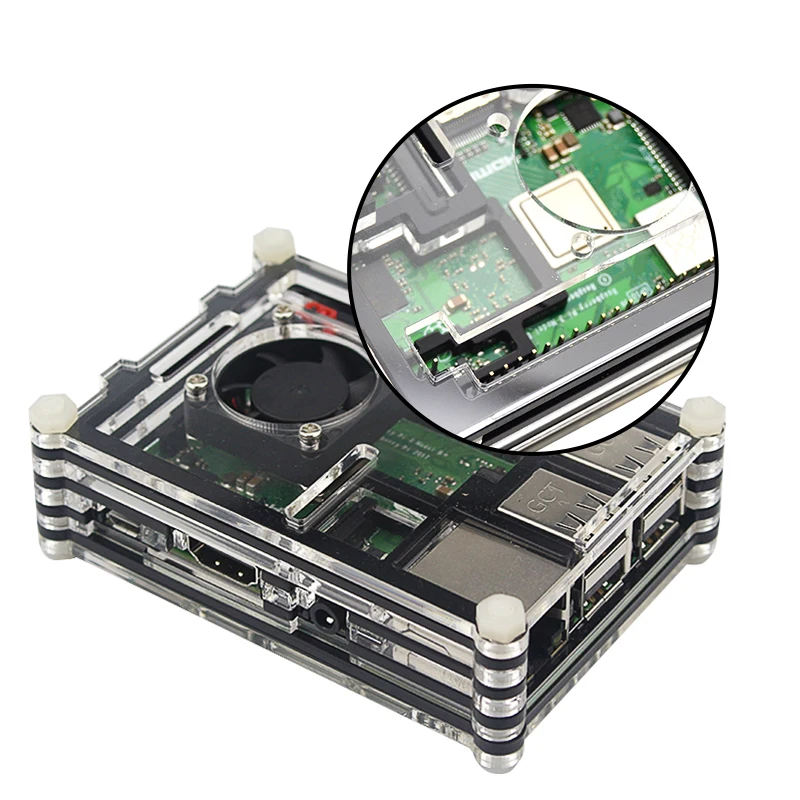 Raspberry Pi 3B plus (+) и 9 слойная акриловая коробка черные чехлы | Компьютеры офис