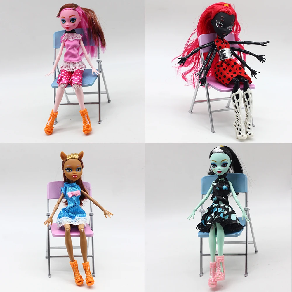 

4 шт. куклы монстр Дракулаура/Clawdeen Wolf/Френки Штейн подвижные Шарнирные тела Высокое качество для девочек пластиковая искусственная кожа
