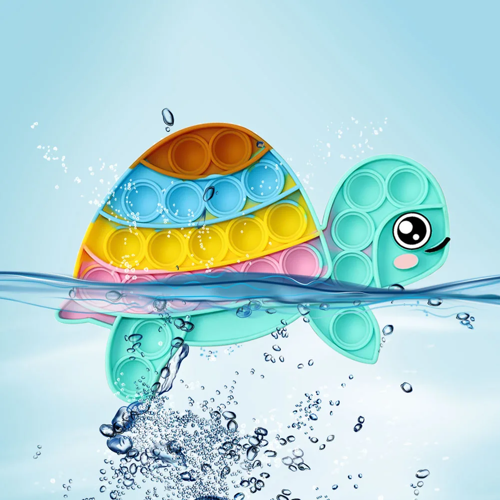 

Push Bubble Sensory Toy Silicone Tortoise Animal Shape Bubble Anti-Stress Relaxing Kids Education Autism Toys for Gift