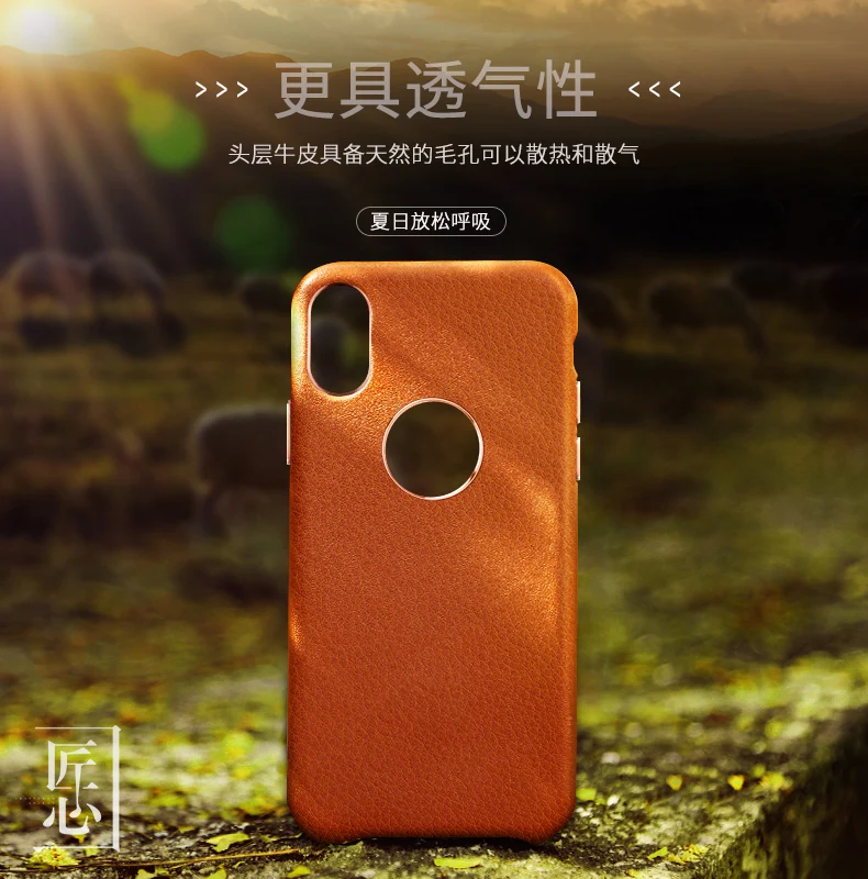 Чехол из натуральной воловьей кожи для iPhone 7, 8 Plus, X, XR, XS, 11 Pro, Max, бизнес чехол из зернистой кожи с металлической кнопкой