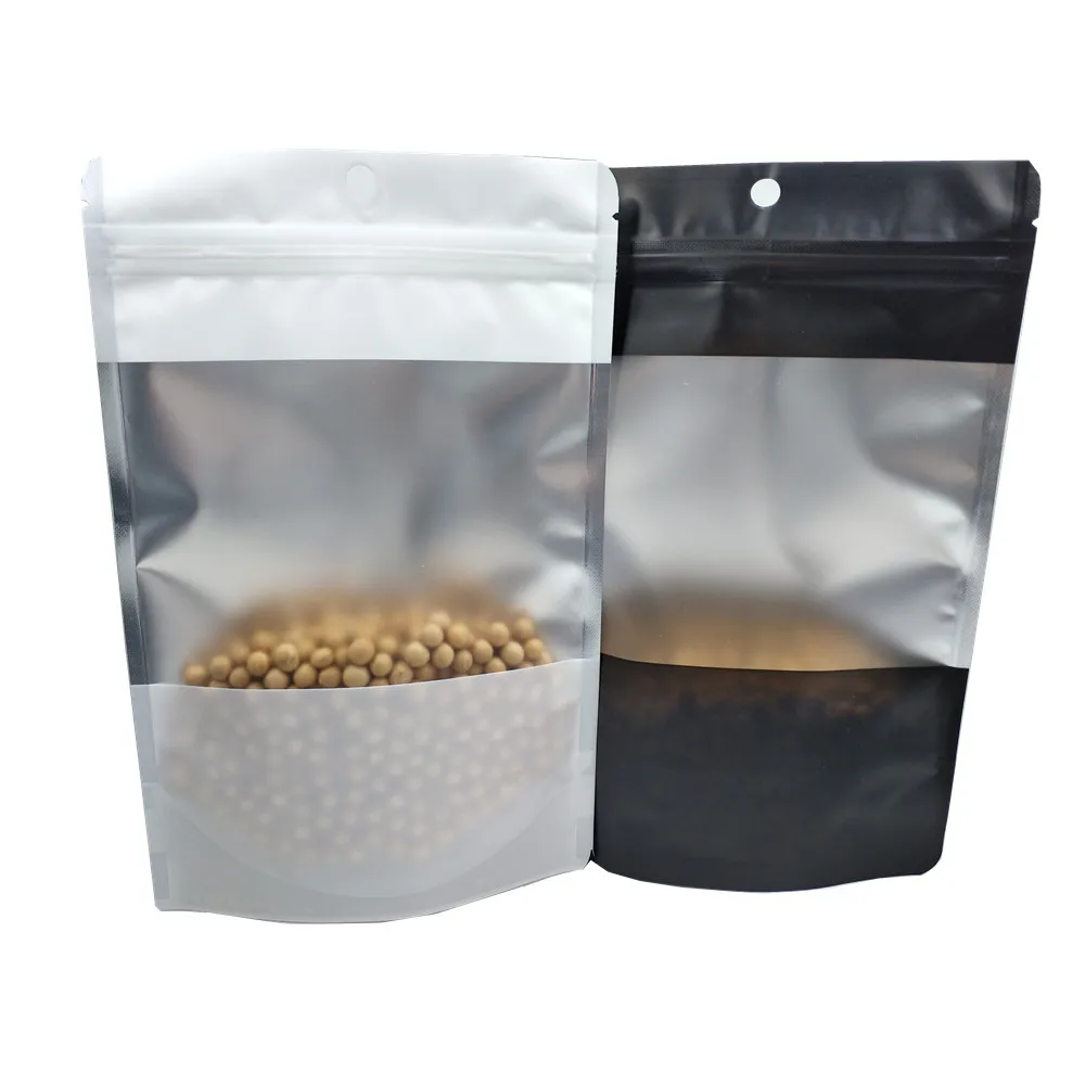 Стоьте вверх алюминиевой фольги окно пакет для хранения на молнии сумки