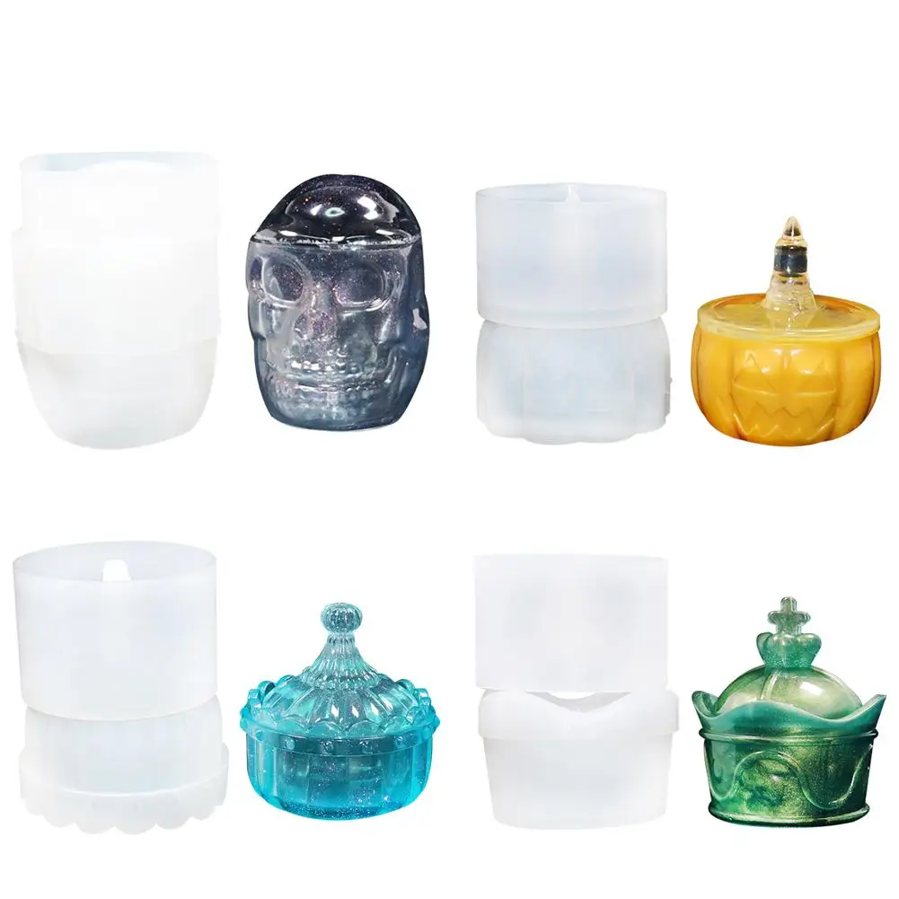 Коробка Для Хранения Чехол эпоксидная смола форма Хэллоуин Тыква Корона Череп