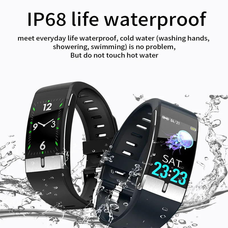Смарт браслет Greentiger E66 с функцией измерения температуры тела ЭКГ PPG фитнес трекер