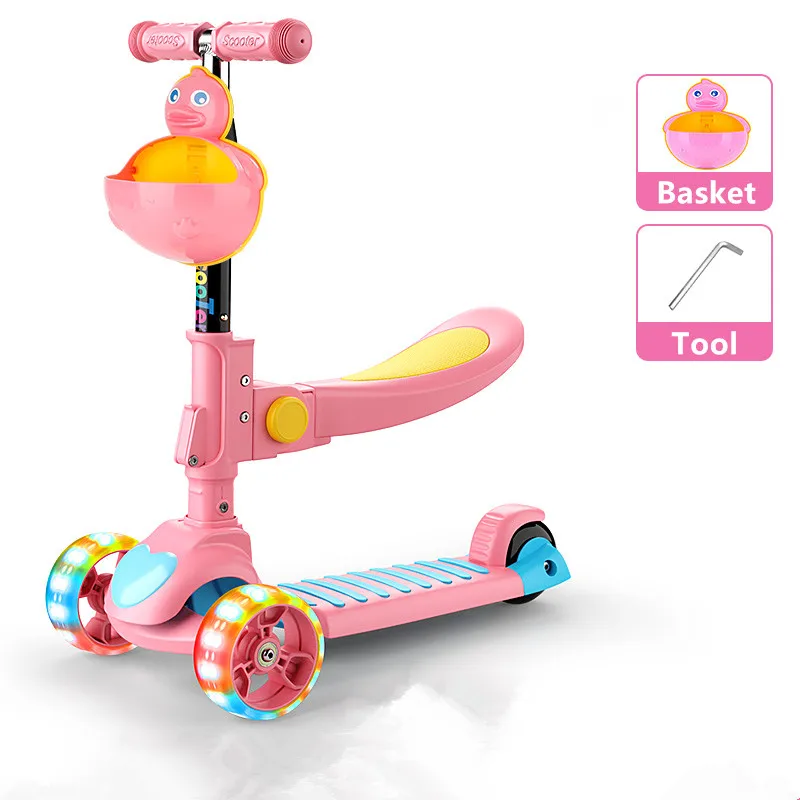 Детский скутер 3 колеса регулируемый свободный стиль городской игрушки для